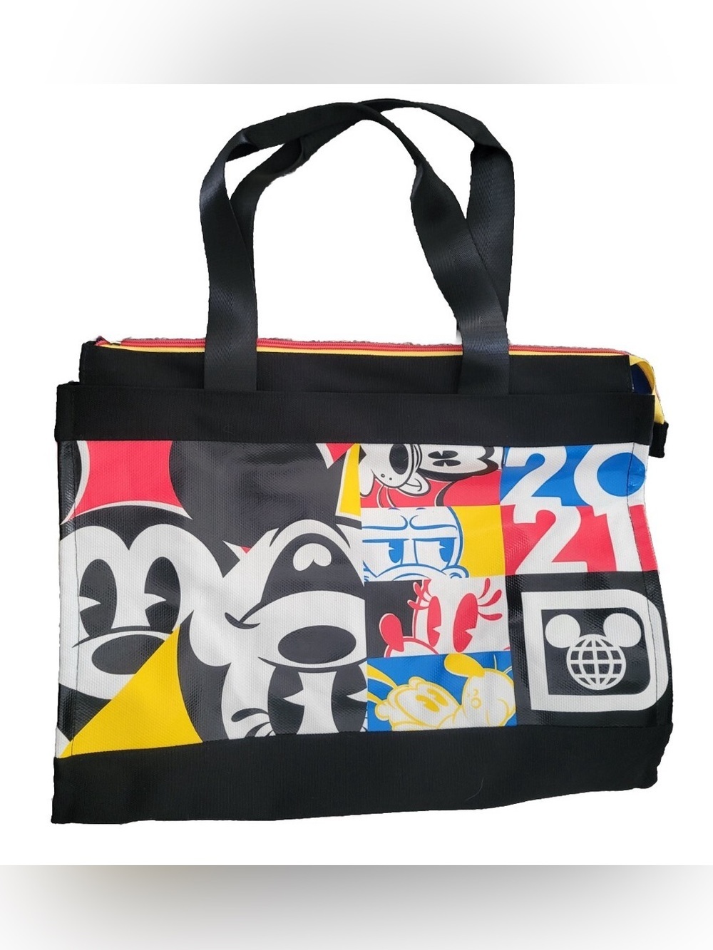 Black Mickey Graphic Travel Duffel Bag